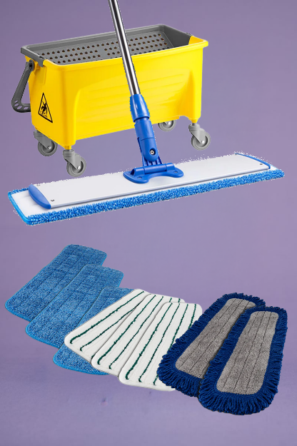 Picture of Mop Kit-Premium With One 22" Microfiber Mop Bucket W/ Scrub Grid & 18" Mop And Asstd Pads